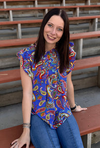 Royal Paisley Top