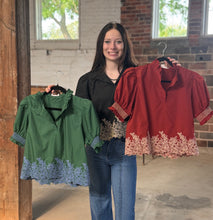 Load image into Gallery viewer, Embroidered Border Top **3 COLORS**
