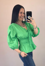 Load image into Gallery viewer, Apple Green Poplin Top
