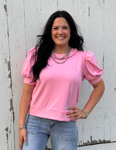 Pink Braided Top