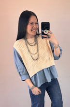 Load image into Gallery viewer, Chambray Mixed Top
