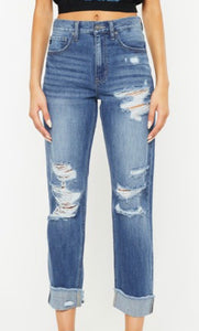 Medium Wash Distressed Straight KanCan Jeans