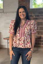 Load image into Gallery viewer, Floral Scallop Trim Top **2 COLORS**
