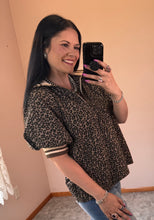 Load image into Gallery viewer, Leopard 1/4 Zip Top **2 COLORS** - PLUS
