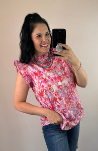 Pink Abstract Top - PLUS