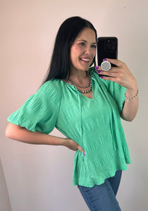 Textured Tie Front Top **2 COLORS**