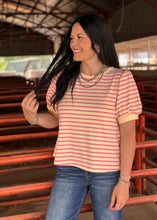 Load image into Gallery viewer, Striped Bubble Sleeve Top **4 COLORS**
