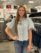 Load image into Gallery viewer, Ruffle Detail Striped Top **2 COLORS**
