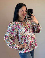 Load image into Gallery viewer, Floral V Neck Satin Top **2 COLORS**
