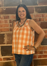 Load image into Gallery viewer, Apricot Gingham Top

