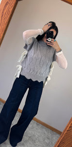 Scalloped Tie Sweater Vest **3 COLORS**