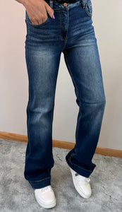 High-Rise Straight Leg Risen Jeans