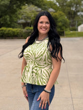 Load image into Gallery viewer, Animal Print Peplum Top **2 COLORS**

