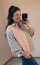 Load image into Gallery viewer, Colorblock Striped Button Down **2 COLORS** - PLUS
