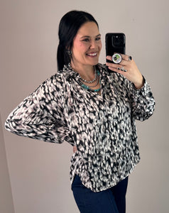 Abstract Button Down Top **2 COLORS**