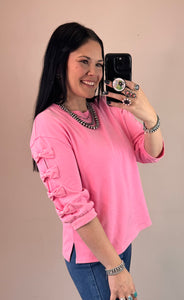 Bow 3/4 Sleeve Top **2 COLORS**