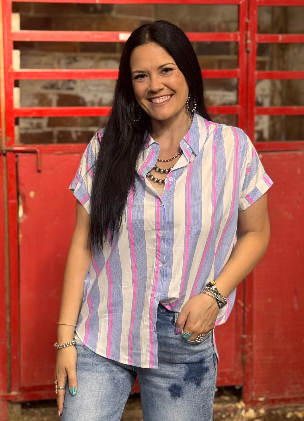 Striped Collared Top **2 COLORS**