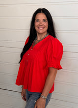 Load image into Gallery viewer, Yoke Puff Sleeve Top **2 COLORS**

