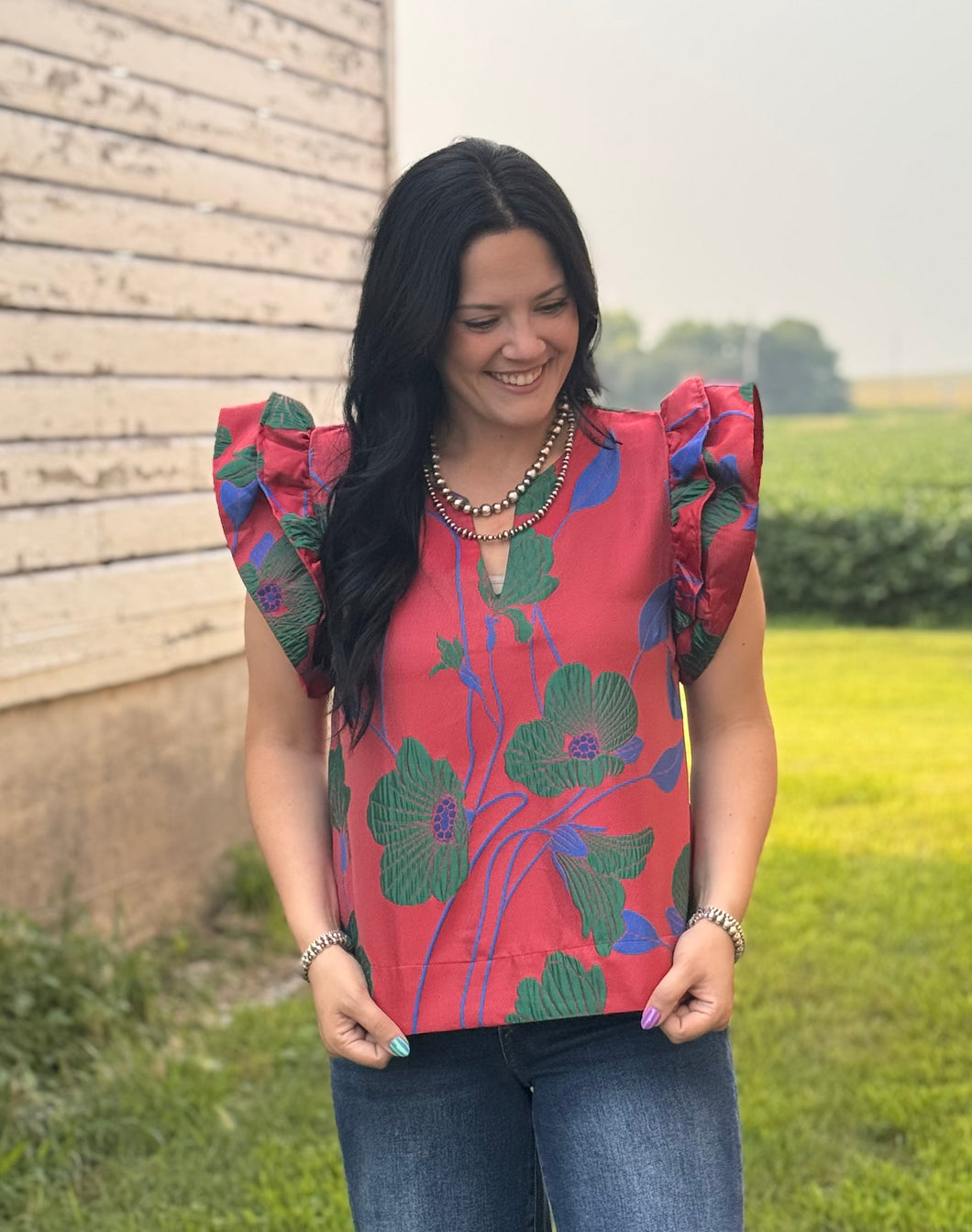 Floral Jacquard Top **2 COLORS**