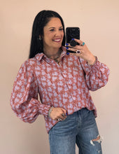 Load image into Gallery viewer, Floral Collared Button Down Top **2 COLORS**

