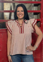 Load image into Gallery viewer, Stripe Flutter Sleeve Top **4 COLORS**
