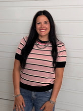 Load image into Gallery viewer, Multi Short Sleeve Striped Sweater Top **3 COLORS**
