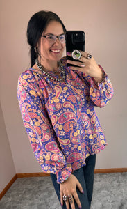 Violet Paisley Top - PLUS