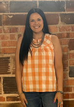 Load image into Gallery viewer, Apricot Gingham Top
