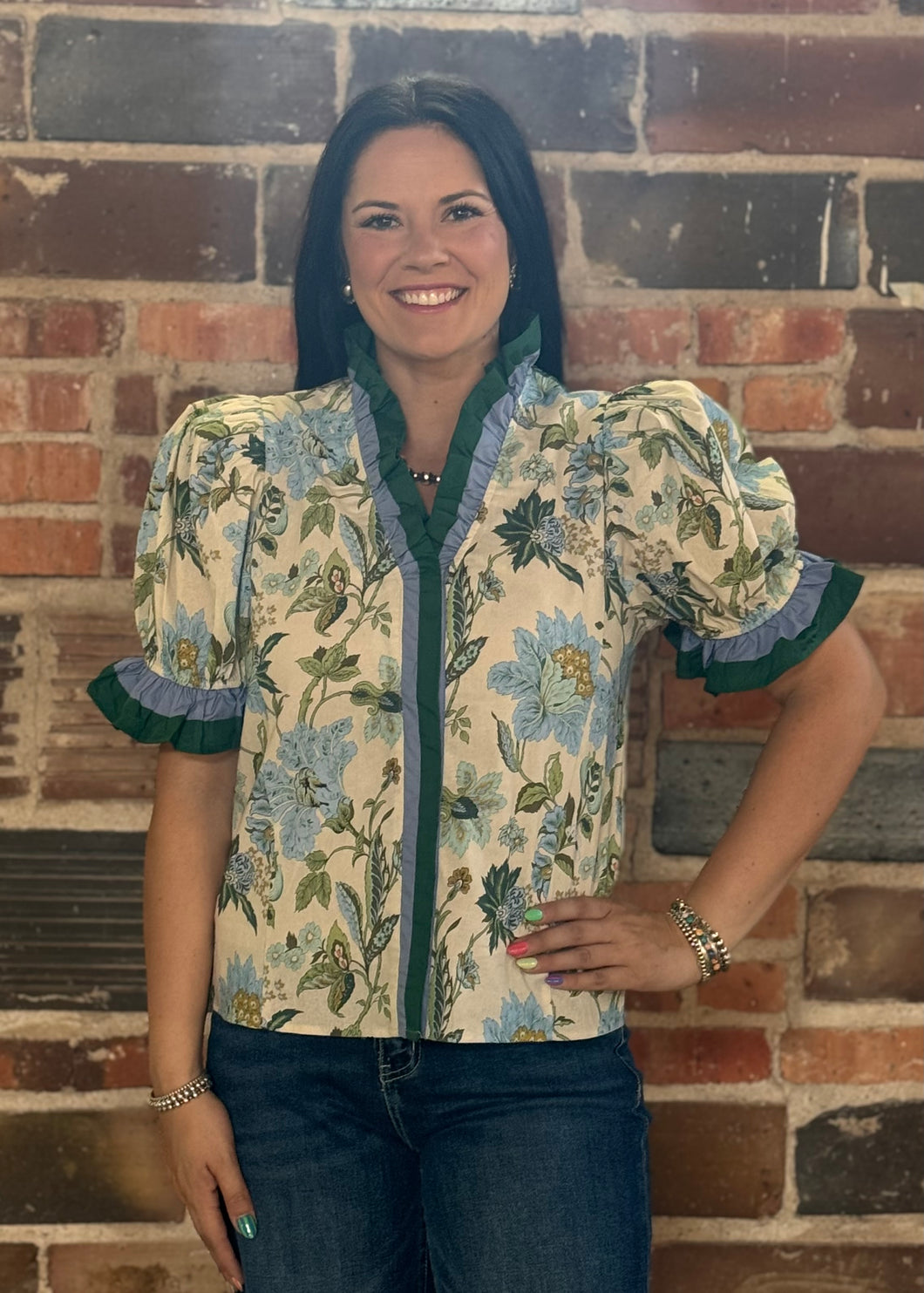 Floral Puff Sleeve Top **2 COLORS**