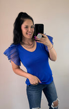 Load image into Gallery viewer, Scoop Neck Flutter Sleeve Top **2 Colors**
