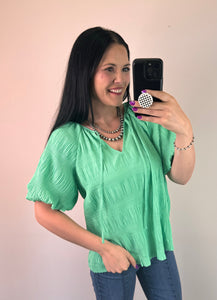 Textured Tie Front Top **2 COLORS**