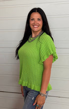 Load image into Gallery viewer, Ruffle Hem Short Sleeve Top ** 3 COLORS **
