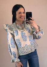 Load image into Gallery viewer, Blue Multi Print Top - PLUS
