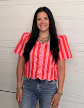 Load image into Gallery viewer, Striped Button Detail Top **2 COLORS**
