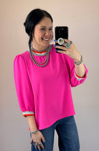 Load image into Gallery viewer, Striped Ribbing 3/4 Sleeve Top **2 COLORS** - PLUS
