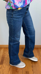 Dark Wash Straight Leg Risen Jeans - PLUS