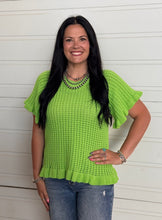 Load image into Gallery viewer, Ruffle Hem Short Sleeve Top ** 3 COLORS **
