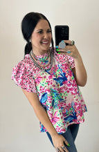 Load image into Gallery viewer, Pink Mix Floral Top
