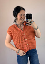 Load image into Gallery viewer, Tangerine Crochet Vest
