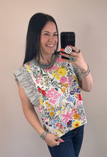 Load image into Gallery viewer, Floral Striped Sleeve Top **2 COLORS**
