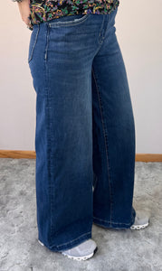 Mid Rise Palazzo Wide Leg Vervet Jeans