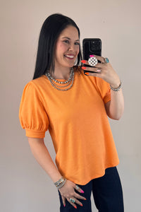 Ribbed Puff Sleeve Top **3 COLORS**