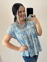Load image into Gallery viewer, Blue Paisley Top
