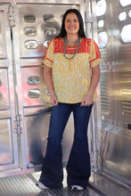 Load image into Gallery viewer, Marigold Aztec Embroidered Top - PLUS
