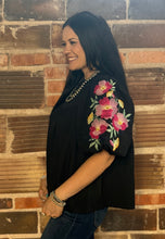 Load image into Gallery viewer, Embroidered Sleeve Top **2 COLORS** - PLUS
