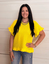 Load image into Gallery viewer, Ruffle Hem Short Sleeve Top ** 3 COLORS **
