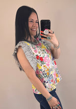 Load image into Gallery viewer, Floral Striped Sleeve Top **2 COLORS**
