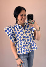 Load image into Gallery viewer, Polka Dot Peplum Top **2 COLORS**
