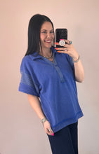 Load image into Gallery viewer, Mixed Collared Top **4 COLORS**
