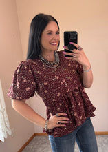 Load image into Gallery viewer, Leopard Floral Peplum Top **2 COLORS**
